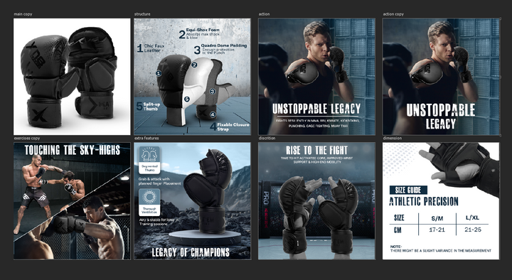 XN8 MMA Sparring Grappling Gloves