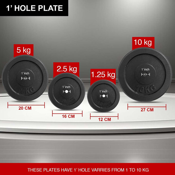 Xn8 Cast Iron Weight Plates 1" Hole 5kg to 20kg Plates