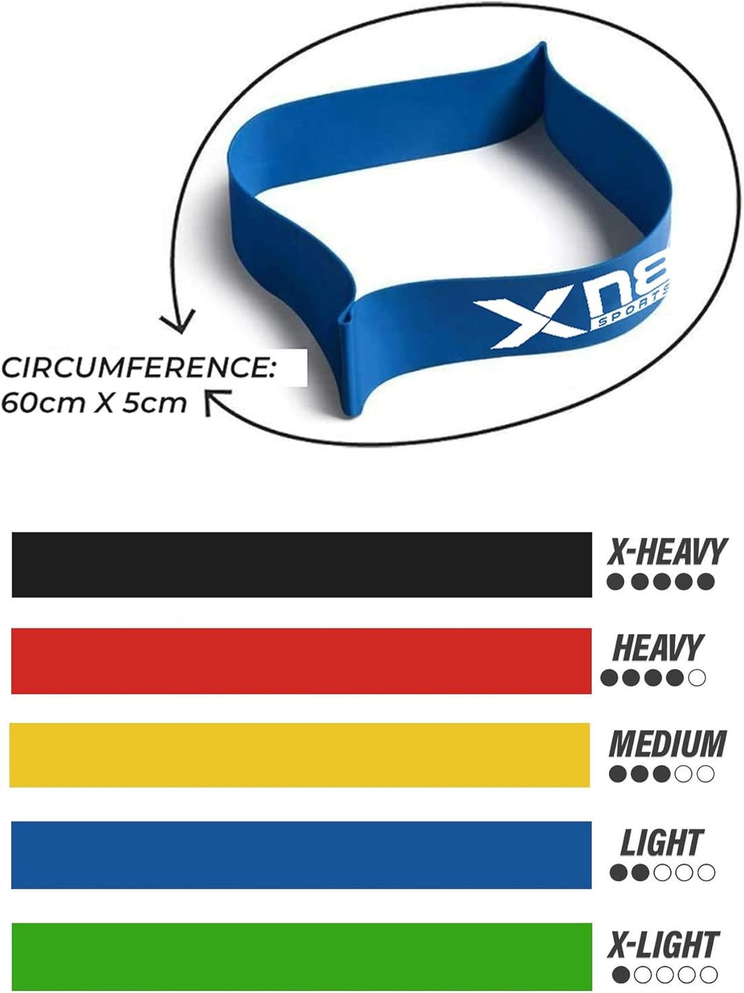 XN8 Resistance Bands Loop Set of 5