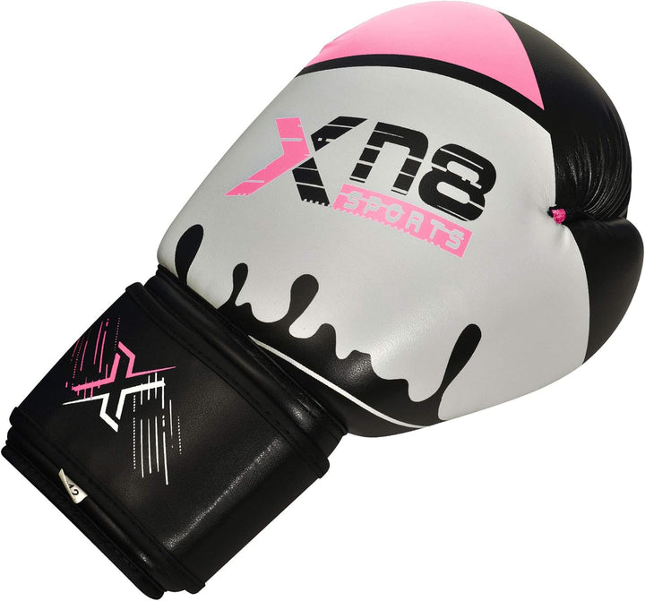 Xn8 Boxing Gloves Jab Cross Series - Focus Pads Punching - Lamina Hide Leather Mitts For Fighting, Kickboxing, Sparring, Muay Thai