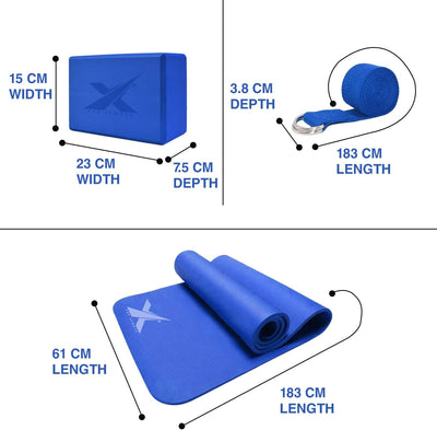 Xn8 Yoga Starter Set - 6-Piece Yoga Mat Set Included NBR Pilates Mat, Stretching Block, Yoga Towels & Yoga Strap