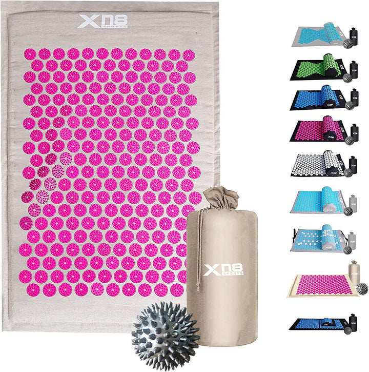 XN8 Pink Acupressure Mat and Pillow Set