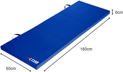 Xn8 Sports Gymnastic Mats Four Fold - Carry Handles Use for Crash Tumble Pilates, Workout, Gym, Home, Fitness