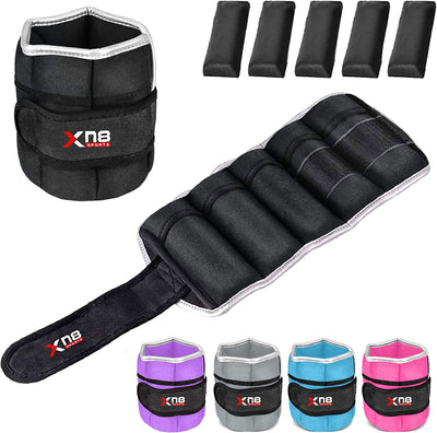 Xn8 Sports Adjustable Ankle Weights - Weight Sets Best for Jogging, Aerobics Fitness, Walking, Gymnastics, Exercise, Gym & Training