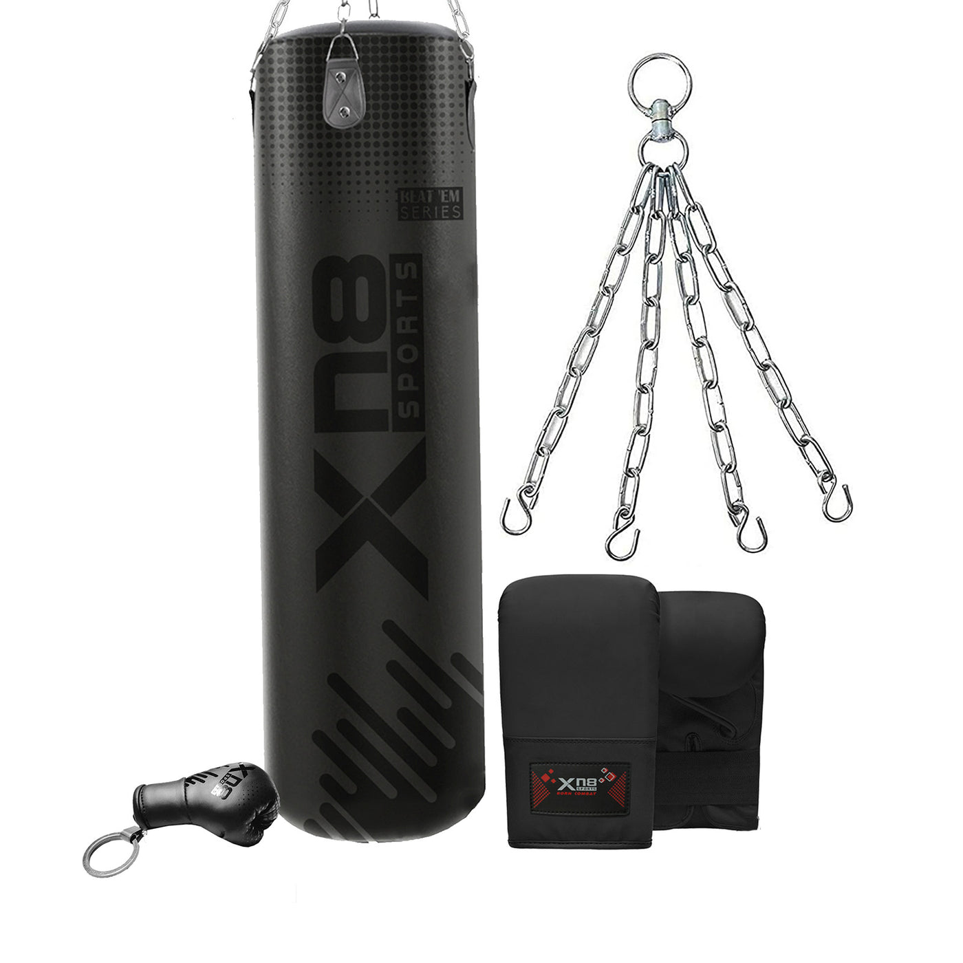 XN8 Sports Punch Bag, Mitts & keychain