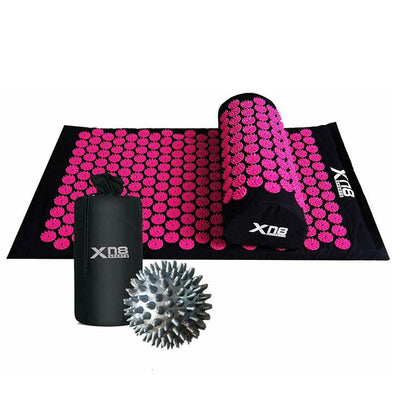 Xn8 Sports Acupressure Mat Set and Massage Stick Roller (Pink)