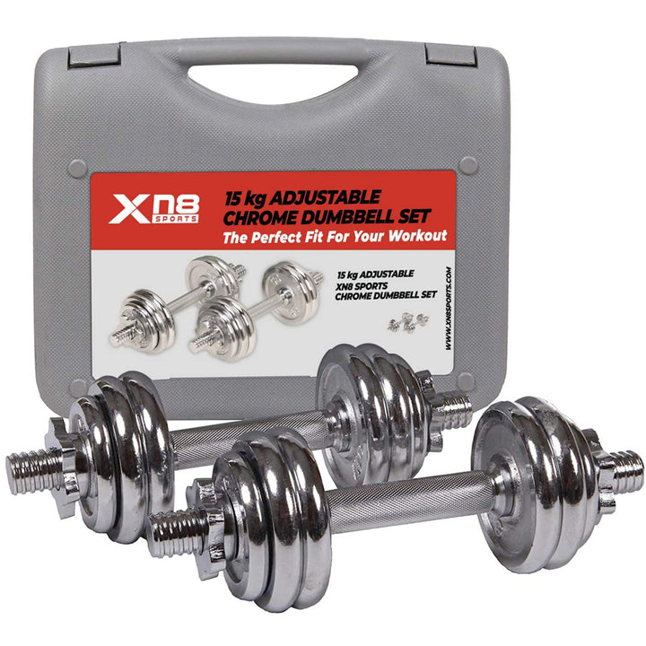 Xn8 Sports Adjustable Dumbbells Silver 