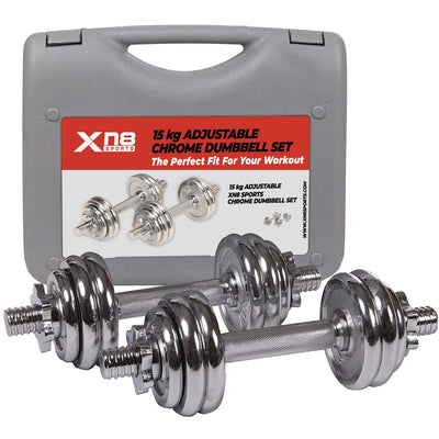 Xn8 Sports Adjustable Dumbbells Silver 